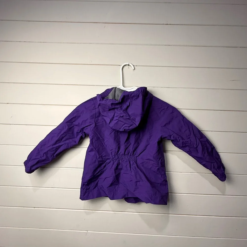 Lands End Kids Purple Hooded Rain Jacket‎ Windbreaker Size Small 4